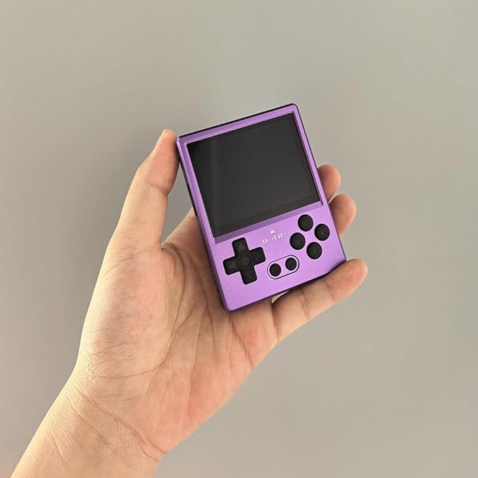 GKD Pixel 2 Console Metal Retro Game Player Portable Mini Pocket Handheld, Preinstalled with 64GB TF Card 1800mAh Battery 2.4-inch IPS Screen Aluminum Body Console Gaming Player (Purple 64GB)