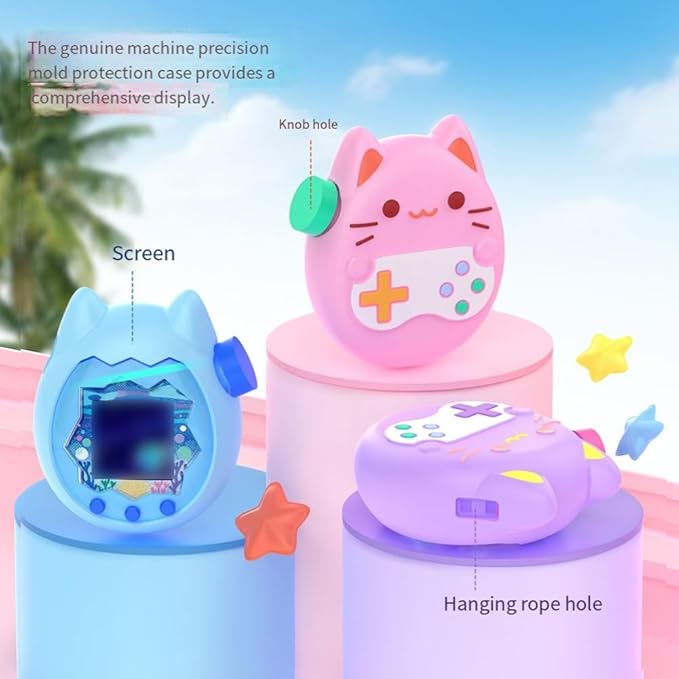Silicone Cover for Tamagotchi Paradise,Silicone Cover Case for Tamagotchi Paradise Interactive Virtual Pet with Lanyard Screen Protector Button Film for Girl boy