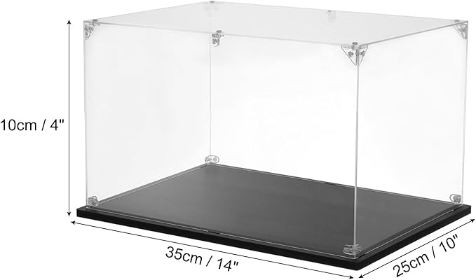 MECCANIXITY Acrylic Display Case, 10''x14''x4'' Clear Display Box Assemble Dustproof Display Box Storage Organizer for Collectibles Action Figures
