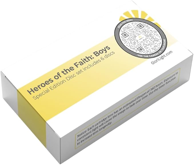 HD Disc Set Heroes of The Faith for Boys, Boy Heroes from The Bible, Project Bible Verses on Walls or Ceilings, Includes 6 Interchangeable Discs, Help Children Live by The Truth of God