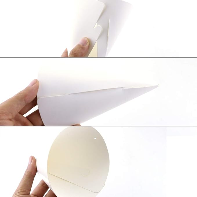 White Paper Party Hats for Kids Birthday,Decorative Bulk Cone Crafts for Adults Art DIY, Halloween Supplies（20/40/60）