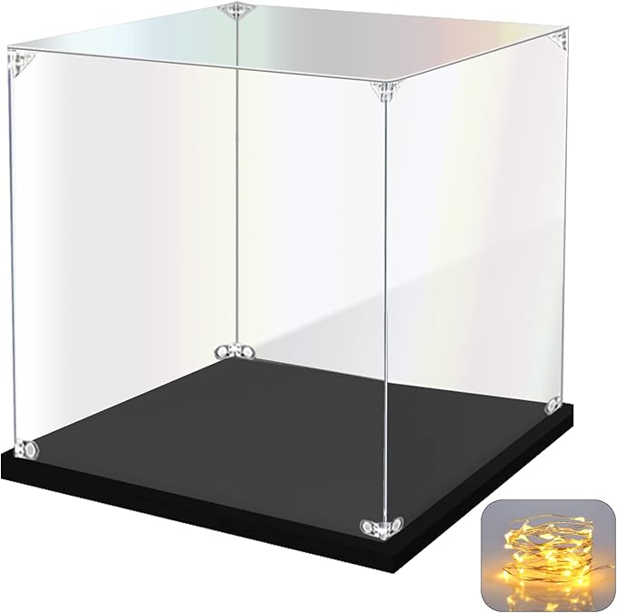 Acrylic Display Case for Collectibles Assemble Clear Acrylic Display Box for Lego Alternative Glass Case for Showcasing Figures Doll Toys Home Storage(12x12x12 inch, 30x30x30 cm)