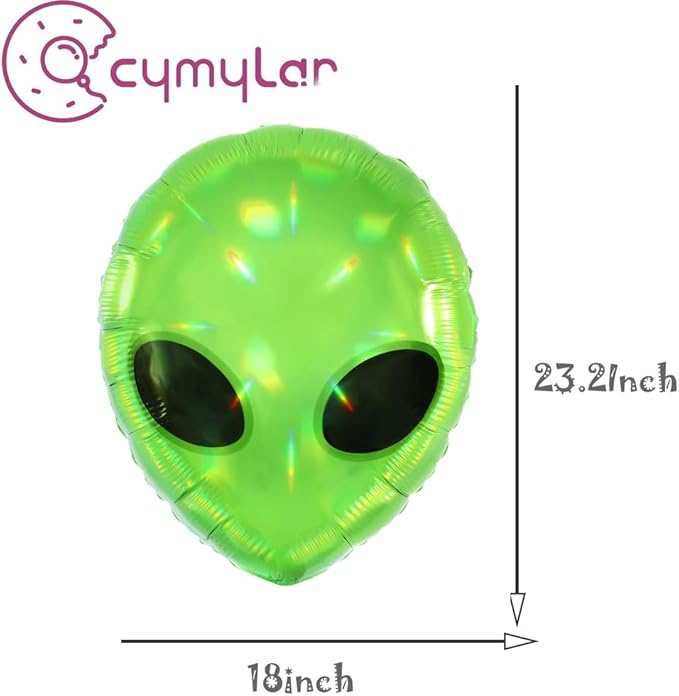 Green Alien Head balloons,Starry Alien UFO Party Supplies,Outer Space Science Fiction Party Decorations,Fantasy Space Party,Halloween Galaxy Theme Supplies