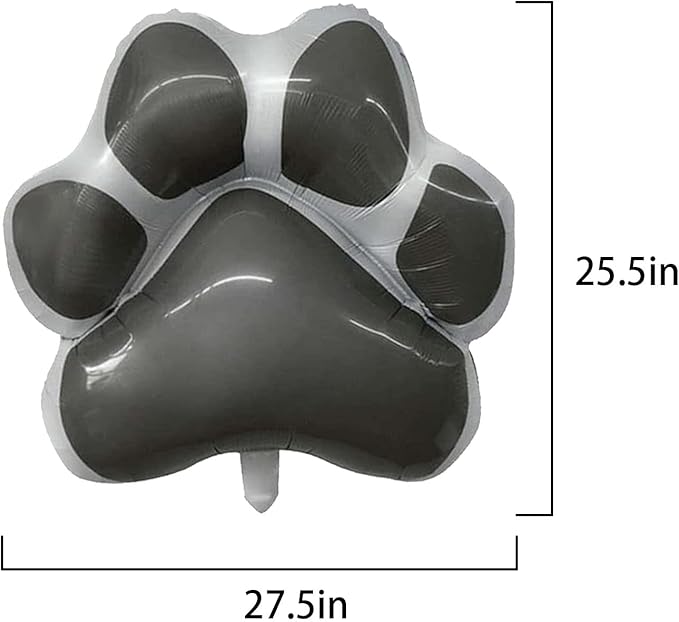 Dog Party Balloons Decorations, 2Pcs Grey Dog Paw Shaped Foil Balloons 1Pcs Bone Shaped Foil Balloons for Pets Party Kids Birthday Baby Shower Decorations