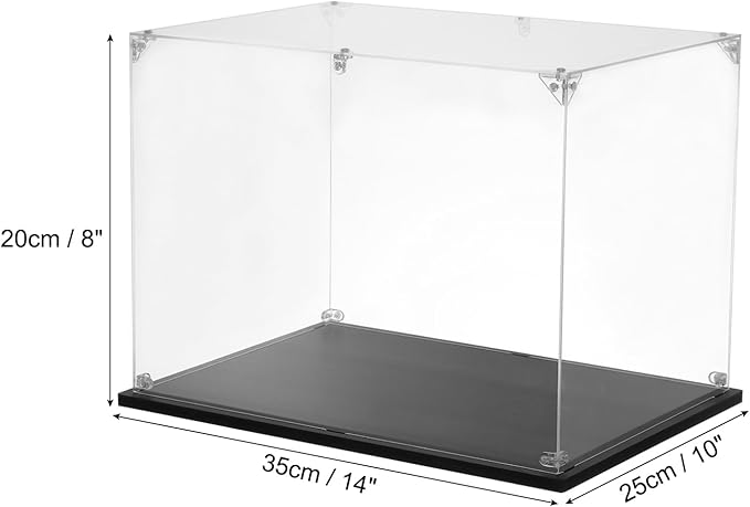 MECCANIXITY Acrylic Display Case, 10''x14''x8'' Clear Display Box Assemble Dustproof Display Box Storage Organizer for Collectibles Action Figures