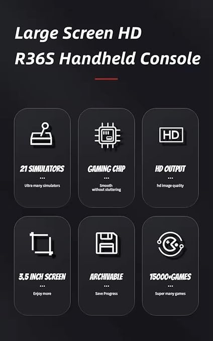 Handheld Game Console,3.5-Inch IPS Screen Retro Gaming Console,15000 Classic Games, 3500mAh,20＋Mainstream Emulator,Built-in 64GB TF Card, Support HDMI and TV Output, Classic Game Play (Purple)