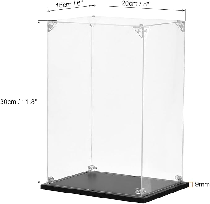 MECCANIXITY Acrylic Display Case, 8"x6"x11.8" Clear Display Box Assemble Dustproof Storage Organizer Showcase for Collectibles Action Figures