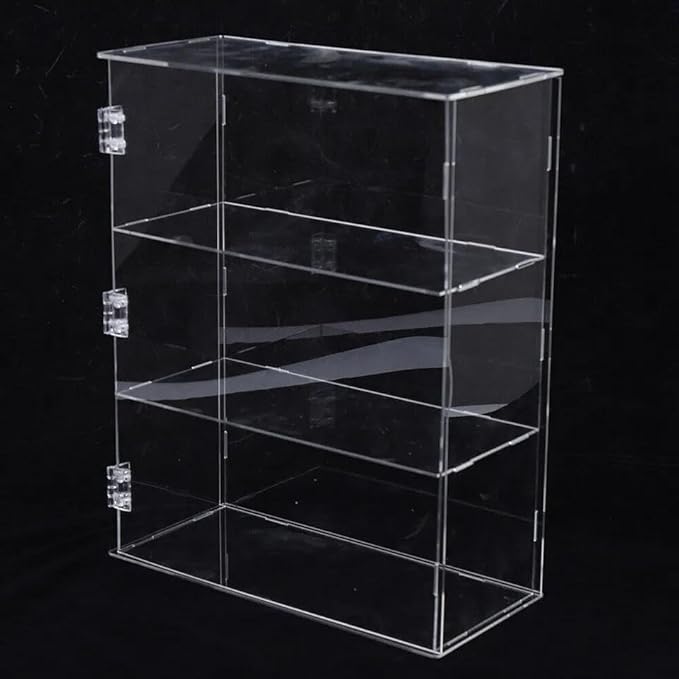 3 Tier Display Cases for Collectibles Toys, Acrylic Display Case Display Storage Box Rectangle, Wall-Mounted Dustproof Clear Showcase Holder for Collectibles Action Figure
