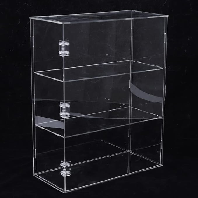 3 Tier Display Cases for Collectibles Toys, Acrylic Display Case Display Storage Box Rectangle, Wall-Mounted Dustproof Clear Showcase Holder for Collectibles Action Figure