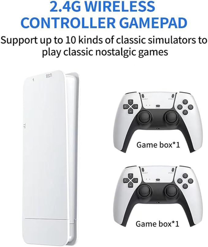M15 Retro Game Stick, 4K HDMI Output & Wireless Controller Plug and Play Video Game Console with 30000+ Games, Arcade Game Console (128G)