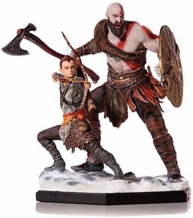 Ragnarok Figure, Kratos and Atreus Action Figures, 20cm/7.9inch PVC Game Character Figurine Statue Decoration Toy Collectible Gift