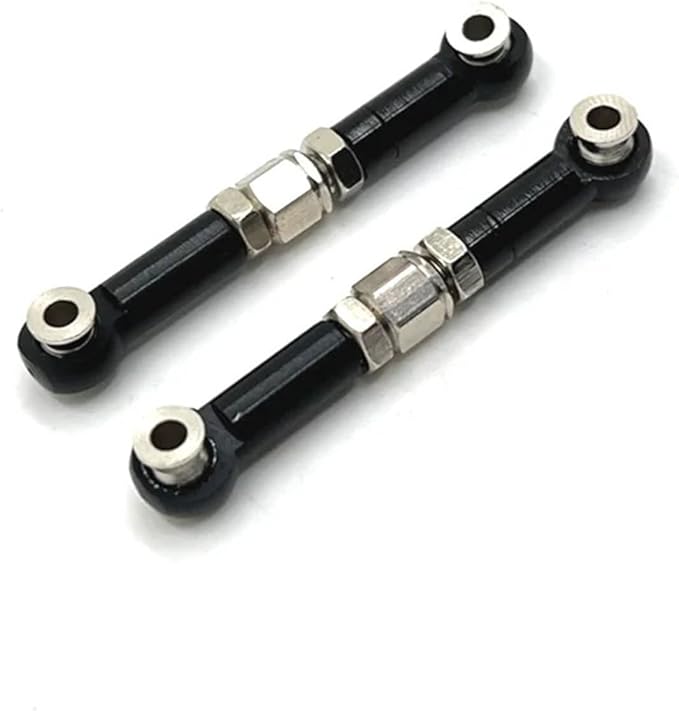 Remote Control Car Accessories Fit for MJX H6 16207 16208 16209 16210 RC Car Parts Metal Upgrading and Modification Steering Rod(Black)
