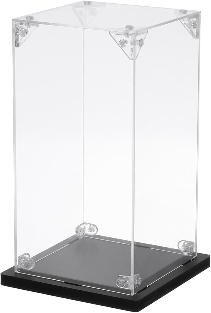 MECCANIXITY Acrylic Display Case, 4''x4''x8'' Clear Display Box Assemble Dustproof Display Box Storage Organizer for Collectibles Action Figures