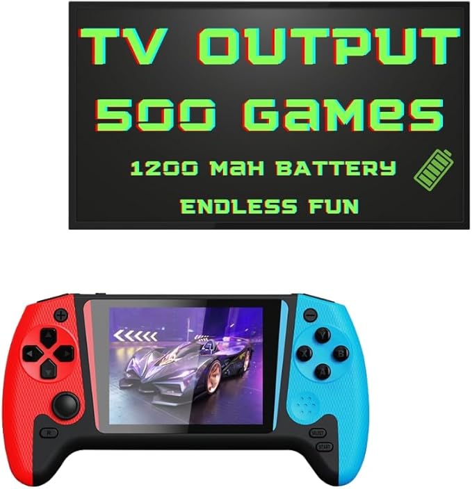 Super Q21 Retro Handheld Game Console with 500 Built-in Classic Games, 3.0" LCD, Rechargeable Battery, TV Output, Portable Mini Gaming System for Kids & Adults, Christmas Best Gifts