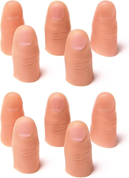 10Pcs Thumb Tip Magic Tricks,Disappearing Silk Fake Thumb Tip Magic,Fake Thumb Tip Vanish Magic,Trick Gimmick Magician Accessory, Close up Illusions Making Objects Appear,Disappear,Novelty Gag Toys