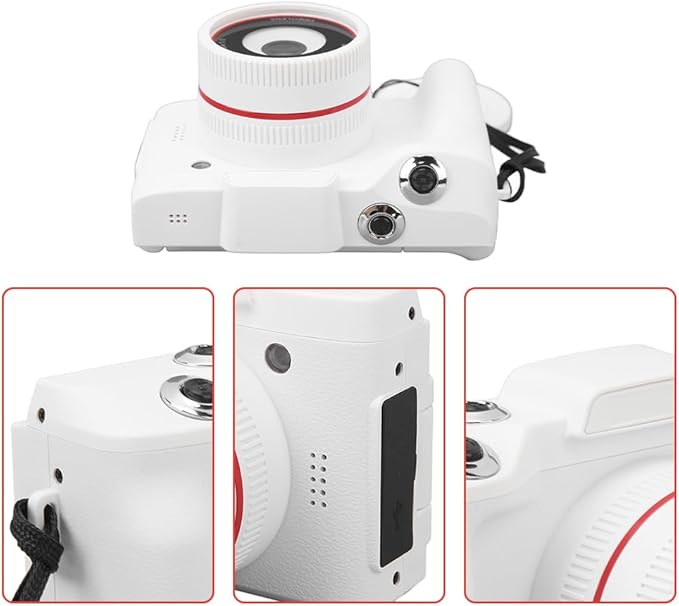 White Digital Camera - 16Mp Vlogging Camera 2.4 Inch Display Screen Light Frequency 60HZ/50HZ for Teens Adults