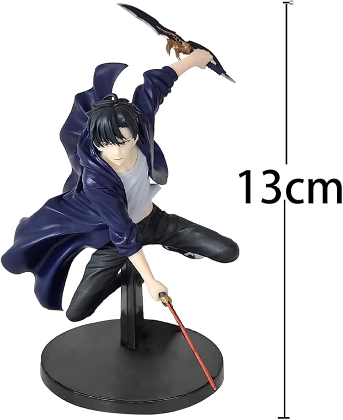 2pcs Sung Jin Woo Action Figure with Igris Figurine Battle Pose Anime Figure Igris and Sung Jin Woo Statue Collectibles Gift