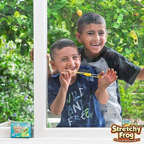 PICK A TOY Slingshot Rubber Frog 24 Set, Sticky Toys You Throw At The Wall, Stretchy Wall Crawler Toy, Party Favors for Kids, Goodie Bags, Pinata Filler, Easter Egg Stuffer