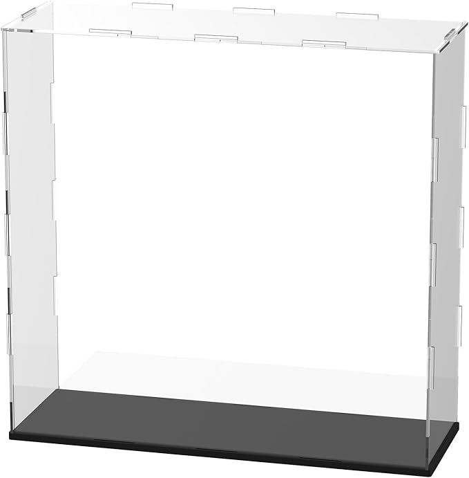 Clear Acrylic Display Case, 12 x 4 x 12 Inch Assemble Clear Acrylic Display Box Dustproof for Action Figures/Model/Statues/Collectibles/Doll/Toys/Home Storage