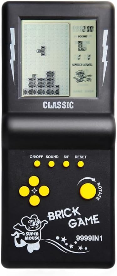 3.5-inch Large Screen Retro Brick Game Console for The 80s/90s Build in Block Game Racing/Tank Built-in 23 Classic Games Nostalgic Puzzle Children's Console (Black)