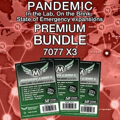 Mayday Games Pandemic: On The Brink, in The Lab & State of Emergency Game Accessory- Premium Card Sleeve Bundle