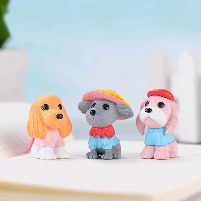 Morofme 8pcs Dog Cake Topper Puppy Cake Decorations Puppy Cupcake Topper Mini Doggie Figurines Toy Doggie Decor Pet Theme Cupcake for Kids Birthday Baby Shower Animal Theme Party Supplies