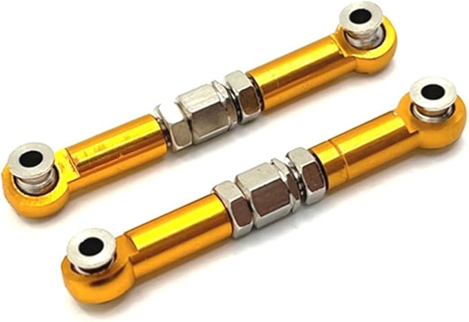 Remote Control Car Accessories Fit for MJX H6 16207 16208 16209 16210 RC Car Parts Metal Upgrading and Modification Steering Rod(Yellow)