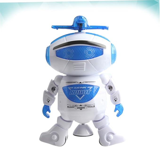 Dance Robot Toy for Children Flashing Lights Fun Music Rotating Robot Toy Boys and Girls