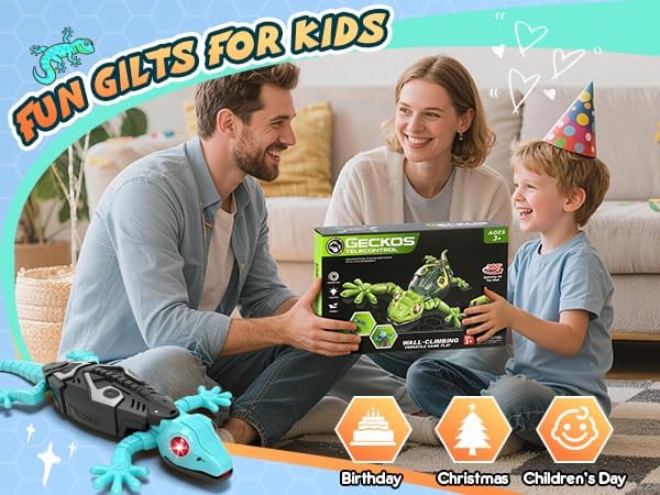 KETIEE RC Wall Crawler Gecko: Wall Climbing Lizard with Remote Control, Rechargeable Floor Ceiling Crawling Gecko, Lifelike Prank Toy Gifts for Boys Girls 3 4 5 6 7 8 9 10+ Year Old- Upgrade Low Noise