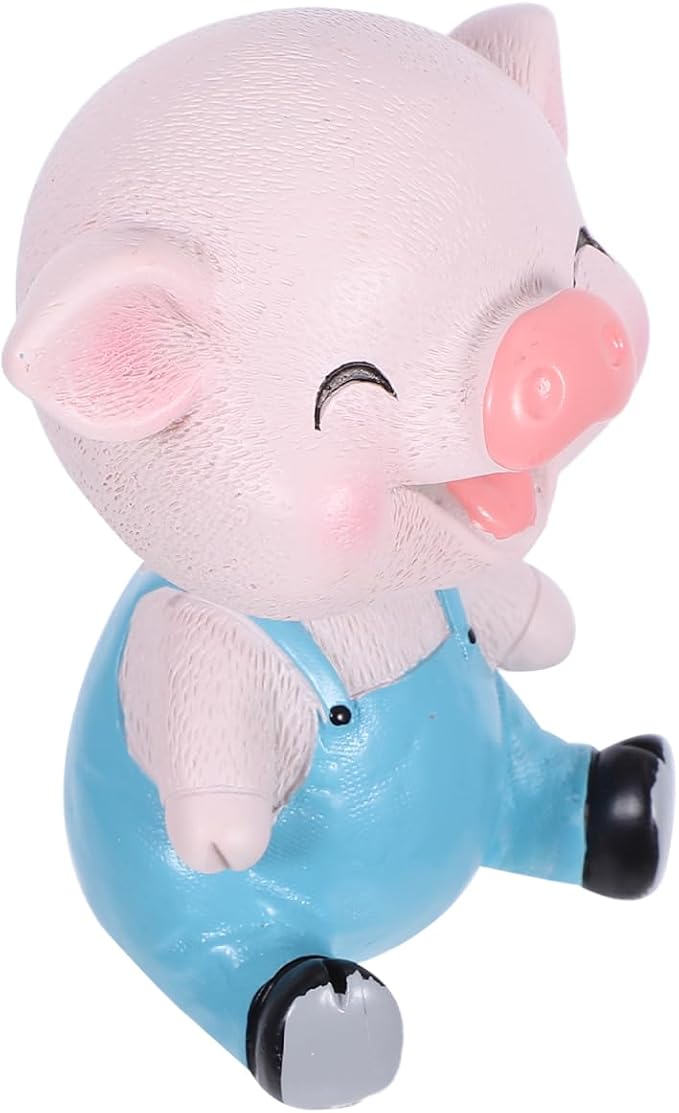 EXCEART Pig Ornament Bobblehead Shaking Piggy Decor for Car Dashboard Home Office Desk 3.14 X 2.95 X 1.77 Inches Cartoon Collectible Toy