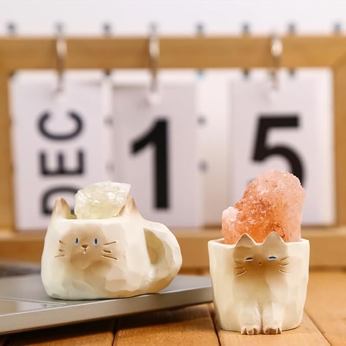 Surprise Box Figures Diamond Crystal Cat Theme, Mystery Bag Random Design Action Figures Figurine Collectible Home Desk Car Decoration, Holiday Birthday Christmas New Year Gift, Whole Set-6 Box