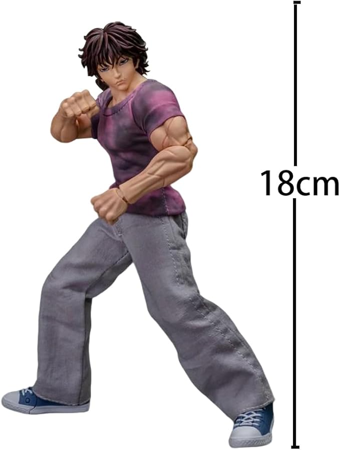 Hanma Yujiro Action Figure 18CM Anime Figure Yujiro Statue Model, Joints Movable Cartoon Manga Figure Handmade Collectible Desktop Decoration for Fans