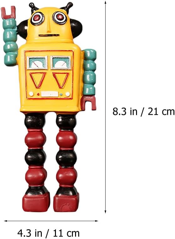 Toyvian Vintage Robot Model Ornaments Retro Robot Decorative Figure for Home D Cor Compact Resin Desk Decoration Unique Gift for Kids and Adults