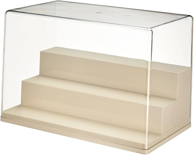 3 Tiers Clear Display Case for Figures, Stackable Acrylic Storage Organizers Box with Cover, Large Dustproof Showcase for Collectibles Action Figure(1, Medium)