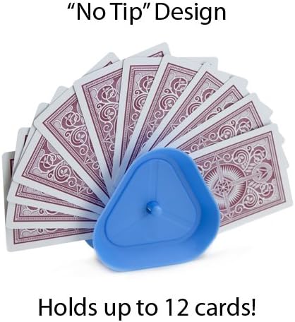 Brybelly Triangle Card Holders for Playing Cards, 4 Pack - Plastic Table Game Accessories & Pieces for Kids, Adults, Seniors, Family Fun Night, Poker, Canasta, Parties, & Classroom Activities
