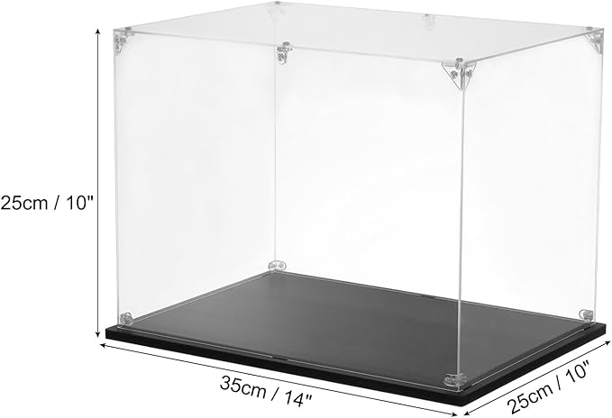 MECCANIXITY Acrylic Display Case, 10''x14''x10'' Clear Display Box Assemble Dustproof Display Box Storage Organizer for Collectibles Action Figures