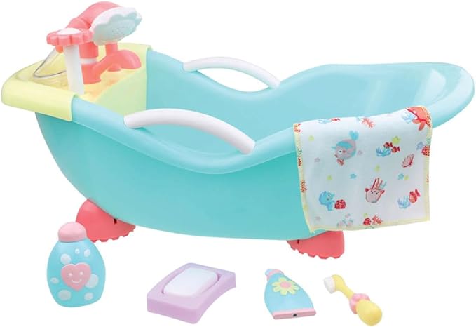 JC Toys - for Keeps Playtime! | Baby Doll Real Working Bath Set | Fits Dolls up to 16" | Shower and Faucet Really Work | Play Accessories | Ages 2+