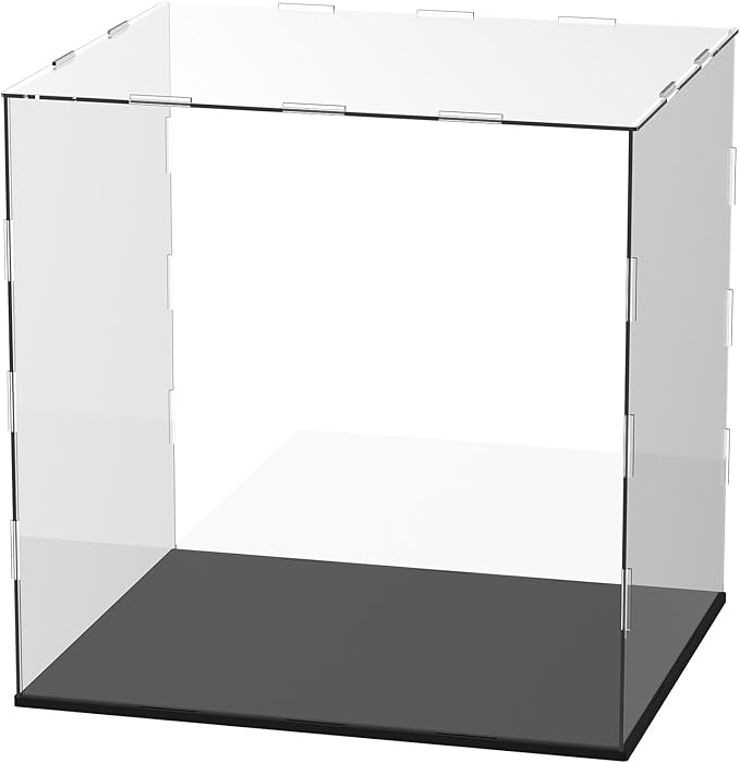 Clear Acrylic Display Case, 12 x 10 x 12 Inch Assemble Clear Acrylic Display Box Dustproof for Action Figures/Model/Statues/Collectibles/Doll/Toys/Home Storage