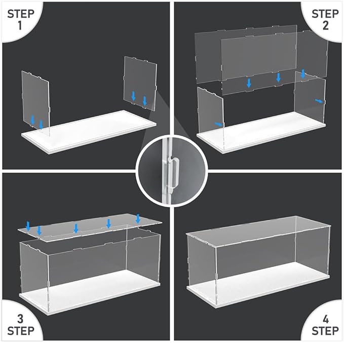 DuvinDD Acrylic Display Case Clear Large Display Box for Lego Star Wars 75375 Starship Model Collectibles Showcase Dustproof Countertop Plastic Display Box Cube with Black Base(15.7x11.8x7.9inch)