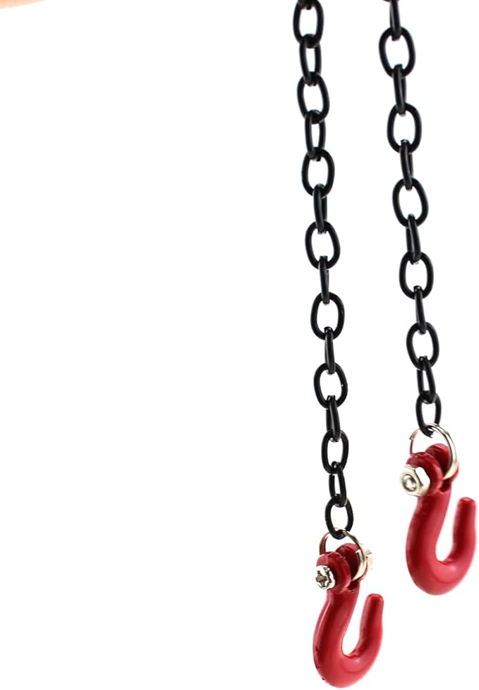 TAODAN 100cm Miniature Metal Trailer Chain with Tow Hook Decorative Accessory Remote and App Controlled Vehicles Part