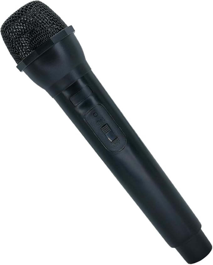 Microphone Pretend Play Toy,1:1 Realistic Simulation Mic Prop for Role Playing, Host Practice and Pretend Singing (Non-Functional, 23cm, Black)