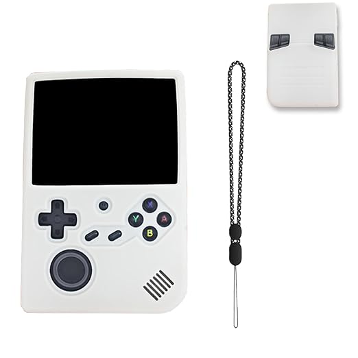 NOUKAJU Case for ANBERNIC RG40XX V Handheld Game Console, Silicone Protective Cover,Drop-Proof,Scratch-Proof,Shock-Proof,Dust-Proof,Protective Case for RG40XX V Game Console(Off-White)