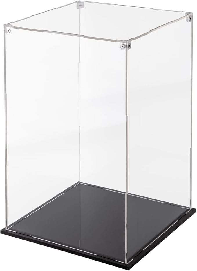 Cliselda Large Acrylic Display Case 10x10x16 inch for Collectibles, Sturdy Clear Acrylic Display Box Trophy Case Countertop Box , Assemble Dustproof Protection Showcase for Models Figures Doll