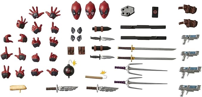 Kaiyodo Revoltech Amazing Yamaguchi Deadpool Ver. 2.5, Total Height: Approx. 6.7 inches (170 mm), Non-scale, PVC & ABS, Painted Action Figure, NR050
