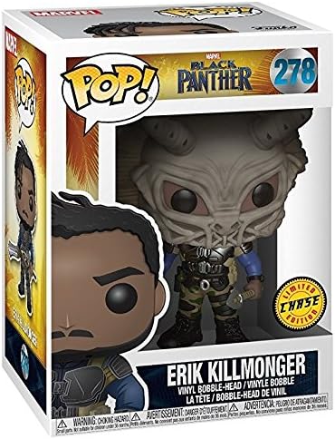 Funko Pop! Marvel: Black Panther - Masked Erik Killmonger Limited Edition Chase Variant Vinyl Figure (Includes Compatible Pop Box Protector Case)