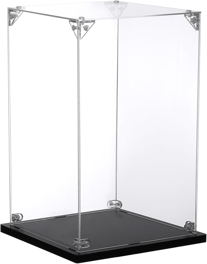 MECCANIXITY Acrylic Display Case, 6x6x8 Inches Clear Display Box Assemble Dustproof Display Box Storage Organizer for Collectibles Action Figures