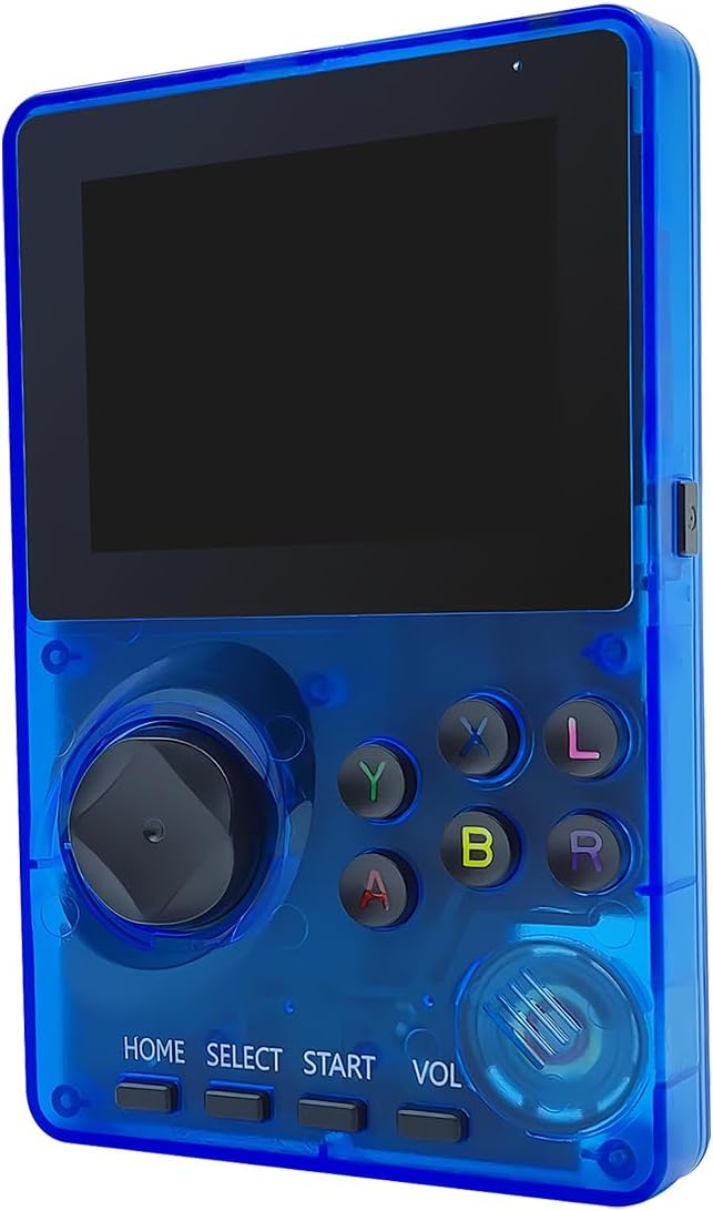 16 Bit Game Console 2.8-inch Super Wide Lcb Preloaded 100 HD Handheld Video Game Seniors Electronic Games Player Birthday Present Xmas (Transparent Blue)