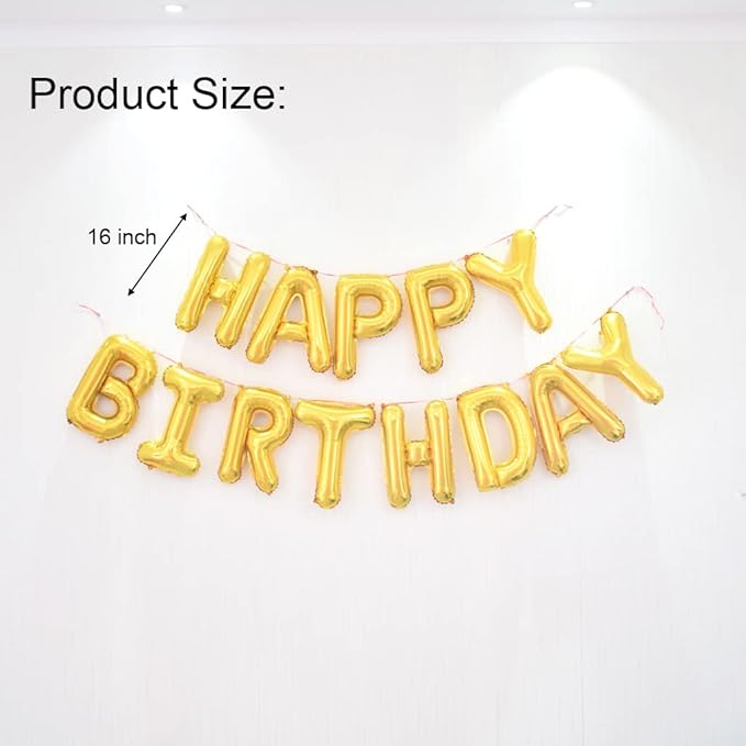 Happy Birthday Balloon Banner 40 inch 21 or 12 Balloon Number 16 Inch Happy Birthday Letters Balloons Gold Foil Mylar Balloons for 21st 12th Birthday Decorations Party Supplies