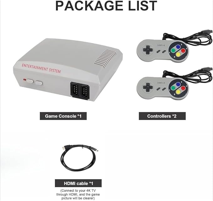 Retro Game Console with 648 Built-in Games, 2 Controllers, HDMI Output - Plug and Play TV Gaming