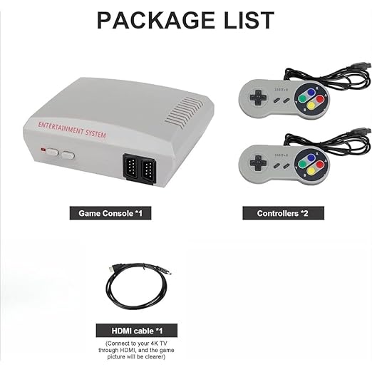 Classic Retro Game Console with 648 Built-in Games & Dual Controllers Plug & Play HDMI Gaming System for TV Ideal Gift for Family and Friends